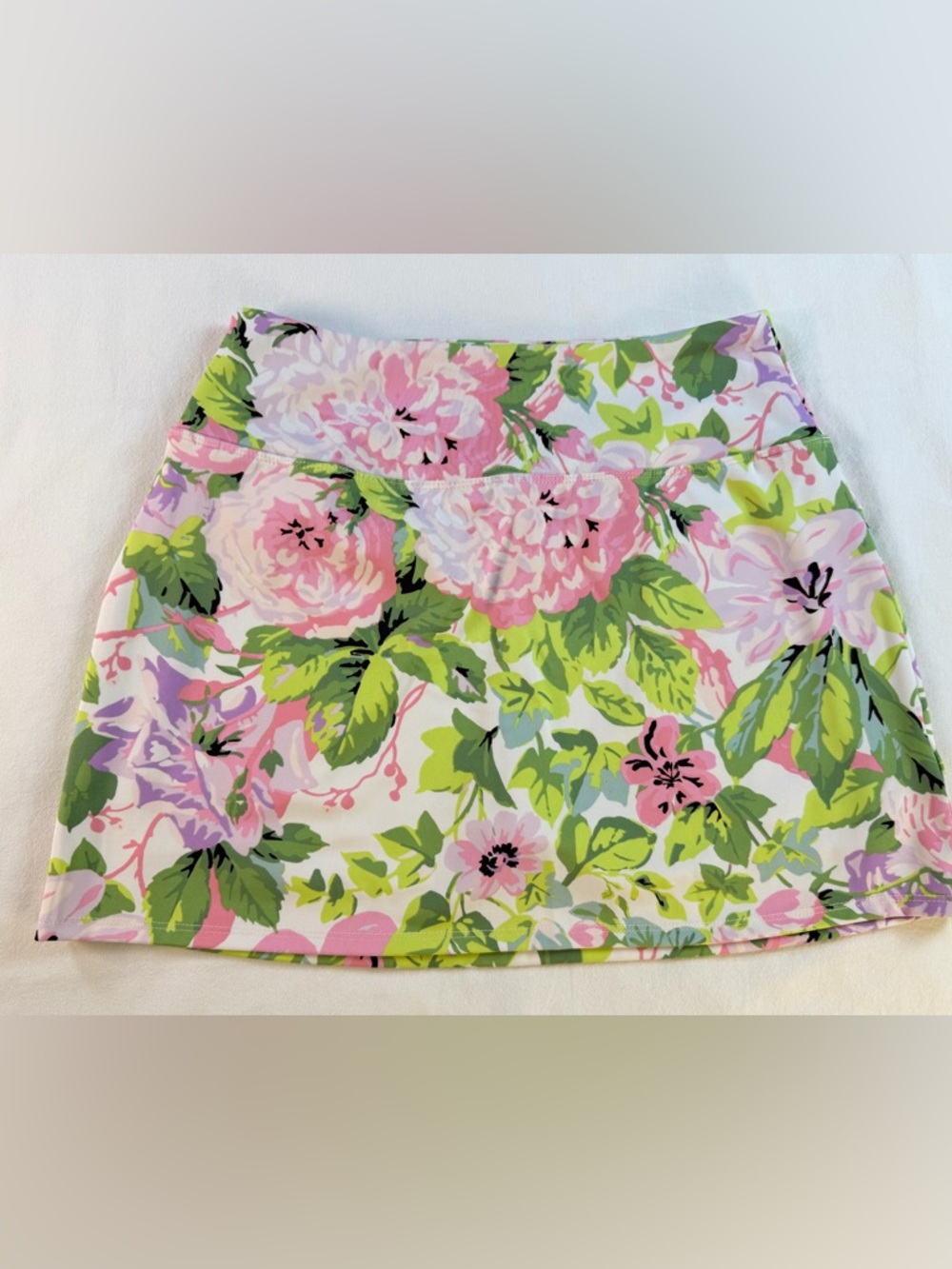 Laura Ashley Pink and Green Floral Golf Skort with Pockets Small EUC